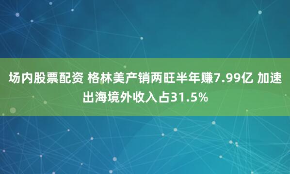场内股票配资 格林美产销两旺半年赚7.99亿 加速出海境外收入占31.5%